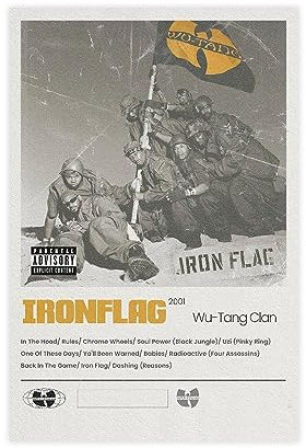 Wu-Tang Poster & Cla Iron Flag 2001 Musikalbum Cover Wanddekoration Kunst Poster Leinwand Poster Wandkunst Dekor Druck Bild Gemälde für Wohnzimmer Schlafzimmer Dekoration ungerahmt 30 x 45 cm