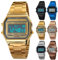 Yuehuamech Herren- Digital- Quarz- Uhr, Luxus- Business- Armbanduhr 30M Elektronischer Chronograph wasserdichte Digitaluhr Sportuhr mit Edelstahlarmband LED- Hintergrundbeleuchtung