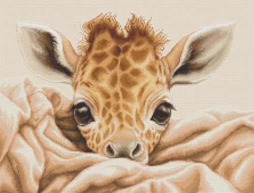 Luca-S Cross Stitch Kit The Baby Giraffe, B2425, Counted Cross Stitch Kit for Adults, Needlecraft and Embroidery Kit