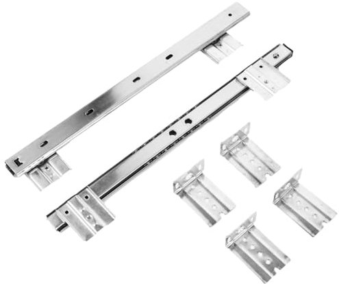 1 Pair Keyboard Shelf Runners Adjustable Under Desk Computer Slides Track Tray (Color : Silver)