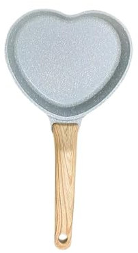 Poêle à frire créative en forme de cœur avec manche en bois, poêle antiadhésive à omelette et à crêpes, marmite de cuisine, accessoires d'ustensiles de cuisine Poêle à Frire Antiadhésive ( Color : A )