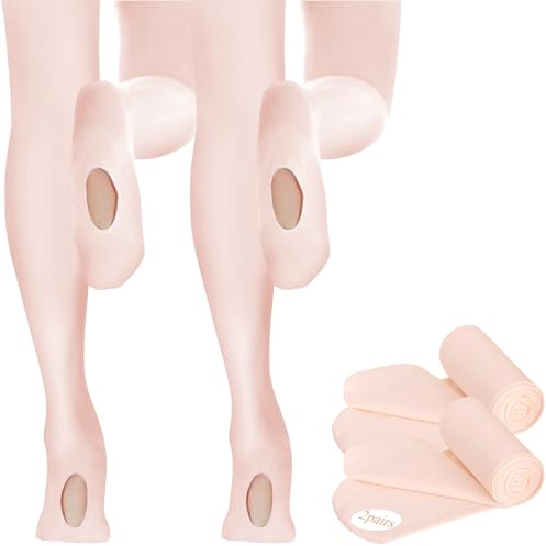 Buauty 2 Pairs Girl's Ballet Dance Tights，Convertible Transition Toddler Pantyhose Kids Soft School Footed Legging Stockings (US, Age, 6 Years, 8 Years, 2pcs Pink)