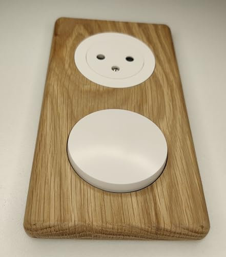 Plaque double en bois pour interrupteur/prise (Compatible Legrand® Dooxie)