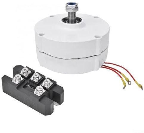 Kit de generador eléctrico, rectificador de generador de eje único, generador eléctrico con funcionamiento silencioso para turbina de agua de viento, compatible con 24 V, 12 V, 48 V (200 W 48 V)