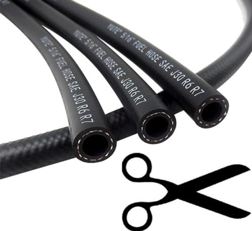 MAIL MORE Fuel Pipe & Hose - 5mm, 6mm, 8mm ID, 1m-5m, Reinforced Rubber for Petrol/Diesel/Water