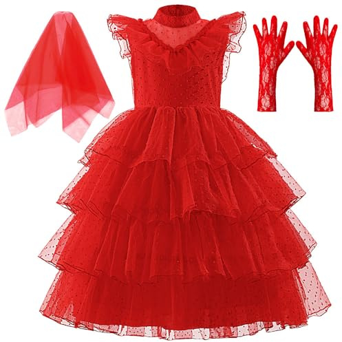 keaiyouhuo Costume Lydia Deetz per Bambine Outfit Cosplay Halloween Bambini