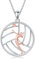 HUKKUN Volleyball Halskette aus Sterling Silber - Frauen Volleyball Anhänger - Sport Schmuck für Frauen