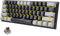 E-Yooso Clavier mécanique à 60 %, clavier de jeu ultra compact avec éclairage jaune solide, mini 61 touches, anti-ghosting, câble de données de type C, disposition américaine (noir, gris, interrupteur