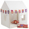 howa Kinderzelt Indoor Spielzelt Kinder Spielhaus mit Girlande, 2 Kissenbezügen, mit Rutschfester Bodenmatte, 3 Fenstern, Creme-Weiß, aus Baumwolle, Maße 80x110x125 cm 85152