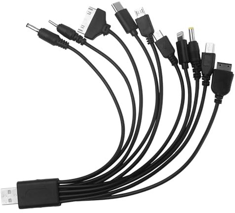 Multi Charger 10 in 1 USB Charging Cable, Multi Charger Adapter Universal Plug Adapter Multifunction Charging Sync Cord for Phone PSP HTC LG Samsung Nokia Camera TypeC Micro USB Charging Cable