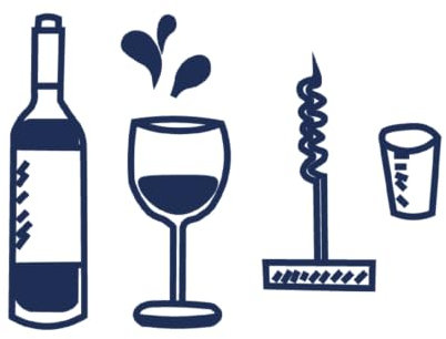 Tattwo.me – Tatouage temporaire pour adultes et enfants, dure 2 semaines, résistant à l'eau – 4 modèles thème du vin à découper – Encre végétale - certificat cosmétique UE – (P1006)