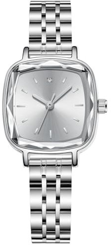 CIVO Armbanduhr Damen Klein Mode: Analog Klassisches Rechteckig Damenuhr - Silber Edelstahl Uhren für Frauen