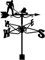 Girouette, girouette de jardinier en métal, girouette noire vintage, girouette en acier inoxydable, indicateur de direction du vent pour jardin extérieur, toit, enclos, décoration, outil de mesure