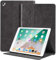 NANRUIL Funda para iPad Pro de 12,9 pulgadas 1./2.Gen 2015/2017 (modelo: A1584/A1652/A1670/A1671/A1821) Funda protectora de piel auténtica para tableta, funda protectora para coche, color gris