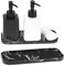 QWORK® Lot de 2 Porte Savons Porte Éponge en Silicone 23.5 * 9cm, Séchage Rapide & Résistant à la Chaleur, Organiseur pour Cuisine & Salle de Bain - Noir