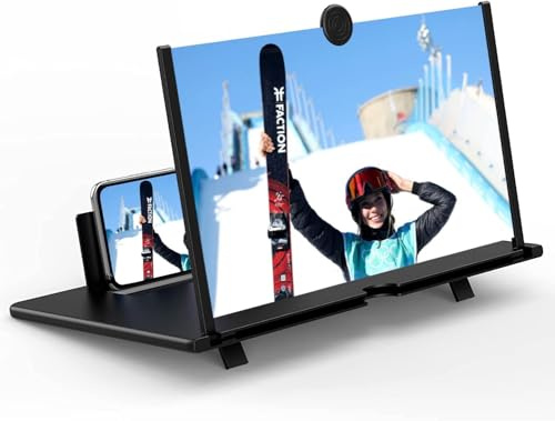 Bailonda 16 Screen magnifier smartphone,HD Phone Amplifier with Folding Stand Holder Portable Movie Video Game Enlarger 3d Movies Phone Projector Gadgets for Gifts