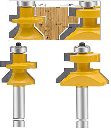 QQXUAN Flooring 2 Bit Tongue and Groove Flooring Router Bit Set 1/2-Inch Shank (2 pcs)