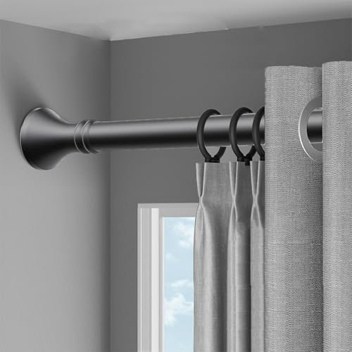 Gardinenstange Ohne Bohren Lang Gardinenstange Extra 40-500cm Länge Duschstange Edelstahl Klemmstange Ausziehbar für Badezimmer, Schrank, Schlafzimmer und Balkon(Grau,260-350cm)