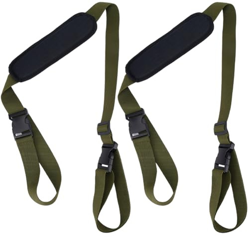 GORGECRAFT 2Pcs Beach Chair Carry Strap Adjustable Beaches Folding Chair Shoulder Carrying Straps for Camping Fishing Backpacking Picnics Foldable Bike Balance Bike Outdoor Dark Olive Green