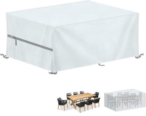 LAMUNI Fundas Muebles Exterior Funda Mesa Jardin Impermeable Cubierta de Muebles de Exterior 420D Tela Oxford Cubierta de Mesa Funda Sofa Jardin Rectangular Funda para Muebles de Jardín,180x90x75cm
