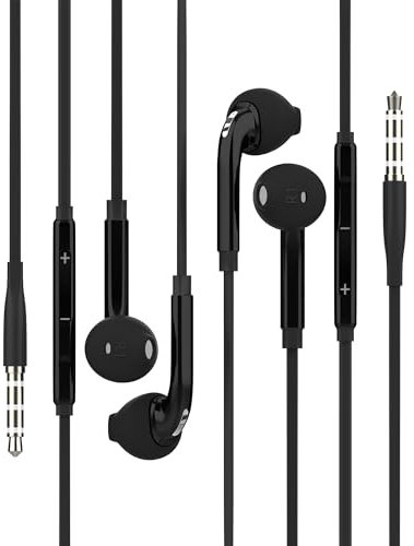 Câble casque avec câble jack de 3,5 mm (lot de 2) pour iPhone compatible avec Samsung Android PC PS4 casque avec microphone audio musique connecteur bruit écouteurs pour ordinateur prise sport