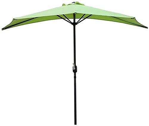 HUIBBGO Gartenschirm, Sonnenschirm, Gartenschirm, 2,7 m, für Garten und Balkon, Halbrund, mit Kurbel, Sonnenschutz, halbrund, rund, für kleine Außenterrassen