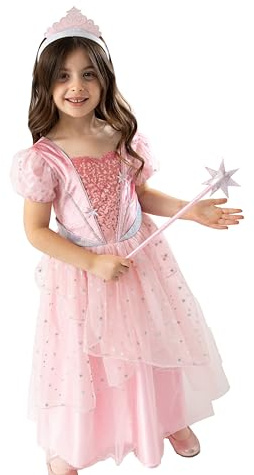 Blues Group Pink Good Fairy With Tiara & Wand Girls Kids Costume | Fancy Dress, Parties, and Role Play | Ages 4–10|
