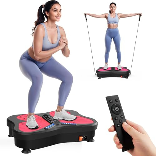 Vibrationsplatte, Rüttelplatte Sport für Zuhause, Vibrationsplatte für Lymphdrainage, Vibrations-Fitnessplattform mit 180KG und 200 Einstellbaren Geschwindigkeiten für Frauen und Männer