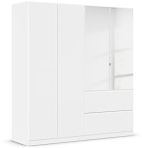 Rauch Möbel Costa, Kleiderschrank, Farbe Weiß, Breite 181 cm | Schrank, 4-türig, Spiegel, 2 Schubladen, Push-to-open, Zubehör Classic, für Schlafzimmer, Kinderzimmer, Babyzimmer, Garderobe