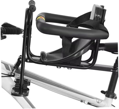 Grtheenumb Siège de vélo pour Tout-Petit, siège de vélo pour Enfant à Montage Avant avec Ceinture sécurité, Dossier, Repose-Pieds et poignée pour Enfants 2 à 5 Ans