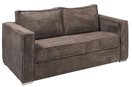 Vente-unique - Schlafsofa 4 Loreto - Samt - braun