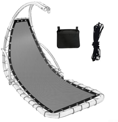 For Textilene Hanging Swing Chair Replacement Seat Cloth with Strong Cloth Material and Rope for Comfortable Outdoor Seating 64x197x23CM (dark grey A)