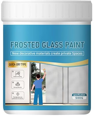 Genérico Pintura para vidrio esmerilado - Revestimiento al agua (1 unidad) | Efecto de de transparente a opaco, protector de privacidad para ventana de baño, líquido de renovación de superf