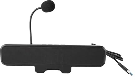 Jenivaint Altoparlanti per Computer con Microfono Staccabile, Soundbar per PC Desktop Cablata USB C con Pulsanti di Disattivazione ' per il Controllo del Volume, Morsetto