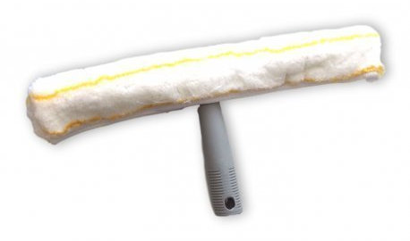 Clim Profesional. Mojador de cristales de microfibra con mango plástico en forma de T de 35 cms. Herramienta para limpieza fácil y cómoda de vidrios, espejos, etc.