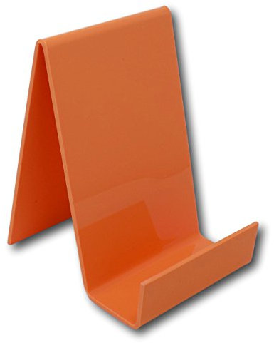 EPOSGEAR Medium Plastic Acrylic Perspex Book Plate Retail Display Stand Holder - Perfect for Schools, Nurseries, Libraries etc (Orange Fizz)