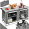 TecTake® Meuble de Rangement Cuisine de Camping Pliable Confort en Aluminium, avec 4 Étagères, Plan de Travail, Pieds réglables, Sac de Transport Inclus, Stockage pour Vaisselle, Accessoires Cuisine