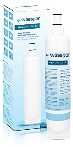 Wessper Filtro acqua compatibile con Whirlpool SBS200, 484000008726, SBS001, SBS002, 481281729632, Wpro USC009/1, USC009, 484000008552, Cartuccia Frigorifero Americano Side-by-Side