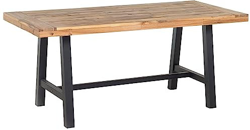 Beliani Rustikaler Esszimmertisch Akazienholz Massivholz braun/schwarz Scania