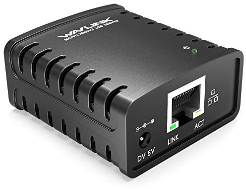 WAVLINK Druckerserver Printserver USB 2,0 auf 10/100Mbps Ethernet Netzwerk Printserver für Windows