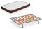 GS1 Komplettes Bett, wendbar, Viscobrown + Lattenrost Basic + 4 Beine, 90 x 180 cm