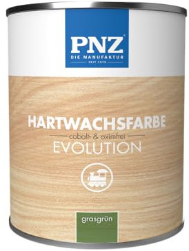 PNZ Hartwachsfarbe evolution für Innen | Nachhaltig hergestellt mit regionalen Rohstoffen | besonders strapazierfähig | Arbeitsplatten, Holzmöbel, Holz-Boden, Gebinde:0.25L, Farbe:grasgrün