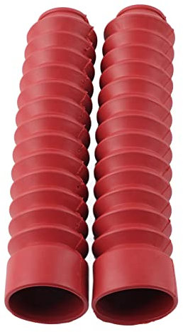 Motorrad Gummi Gabel Cover, Fydun 1 Paar Motorrad Vorderradgabel Abdeckung 205x42mm Gummistoßdämpfer Staubschutz Schutzgamaschen Kofferraum (Rot)
