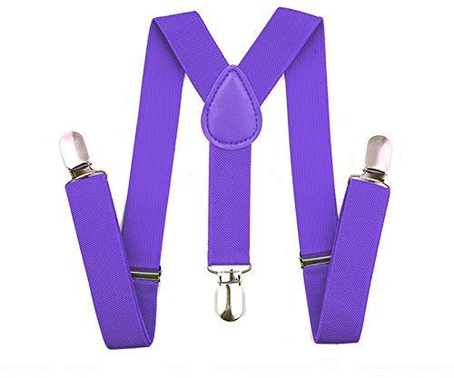 Golden Beads Bretelle regolabili a forma di Y, unisex, con elastico posteriore a Y e clip, Viola, Taglia unica