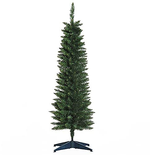 HOMCOM Árbol de Navidad 150 cm Árbol de Navidad Artificial Grande con 294 Puntas de Rama y Soporte de Metal Decoración Navideña para Interiores Fácil de Montar Verde