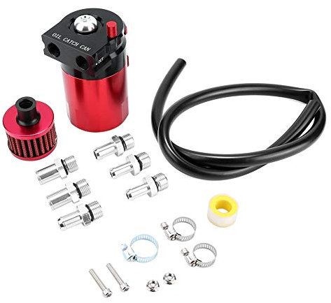 DEWIN Oil Catch, Catch huile Perplexe Huile Catch Can réservoir réservoir Huile Oil Catch Can Auto Universel Bidon d'Huile Voiture Réservoir Rouge (300ML)