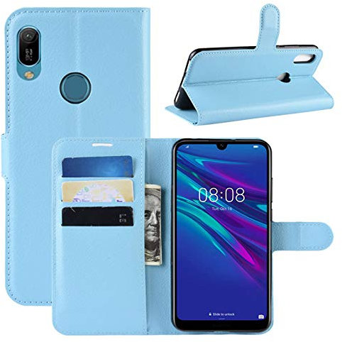 HualuBro Funda para Huawei Y6s, Funda Libro de Cuero PU Premium con Tapa y Cartera Flip Cover Magnético Carcasa para Huawei Y6s Case (Azul)