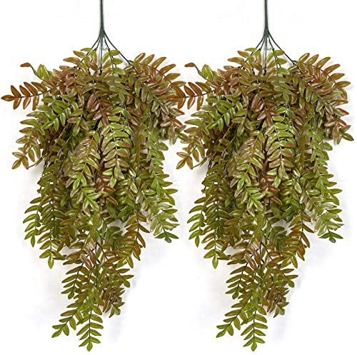 Künstliche Hängepflanzen, 81,3 cm, künstlicher Efeu, persische Weinblätter, Anti-Ultraviolett, Pflanzenwand aus Kunststoff, Zuhause, Zimmer, Garten, Indoor, Blumenampel, Hochzeitskranz, Dekoration