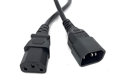 (Pack of 10) 2M IEC Power Extension Cable Kettle Male to Female 3 Pin UPS Lead C13 - C14 Mains 240V 10A Extender