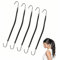 Ganci per Capelli Elastici, Ganci di Coda di Cavallo Clip, Elastici per Capelli con Chiusura con Gancetti per le acconciature a coda di cavallo delle ragazze delle signore, Nero, 5 Pezzi